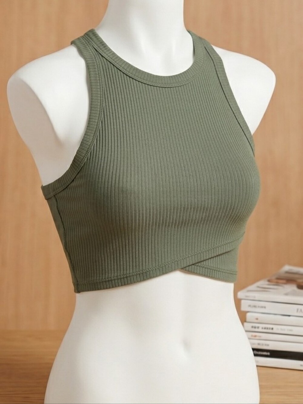 Adidas  Ribbed Cross-Hem Crop Tank